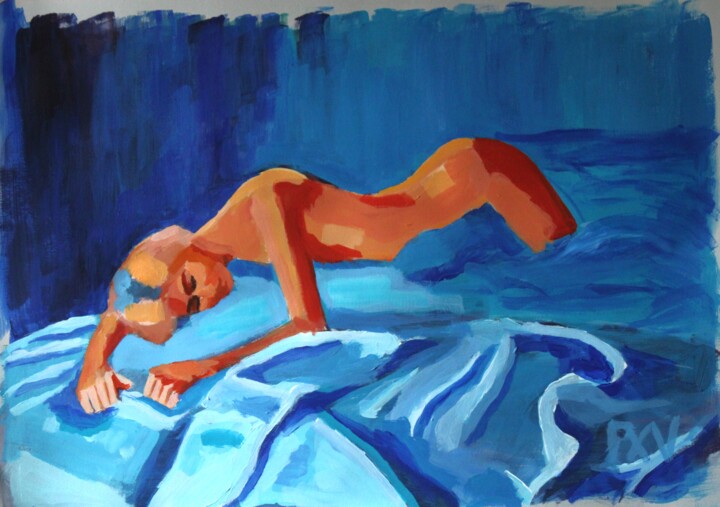 Nu couché 绘画, 19.7x27.6 in