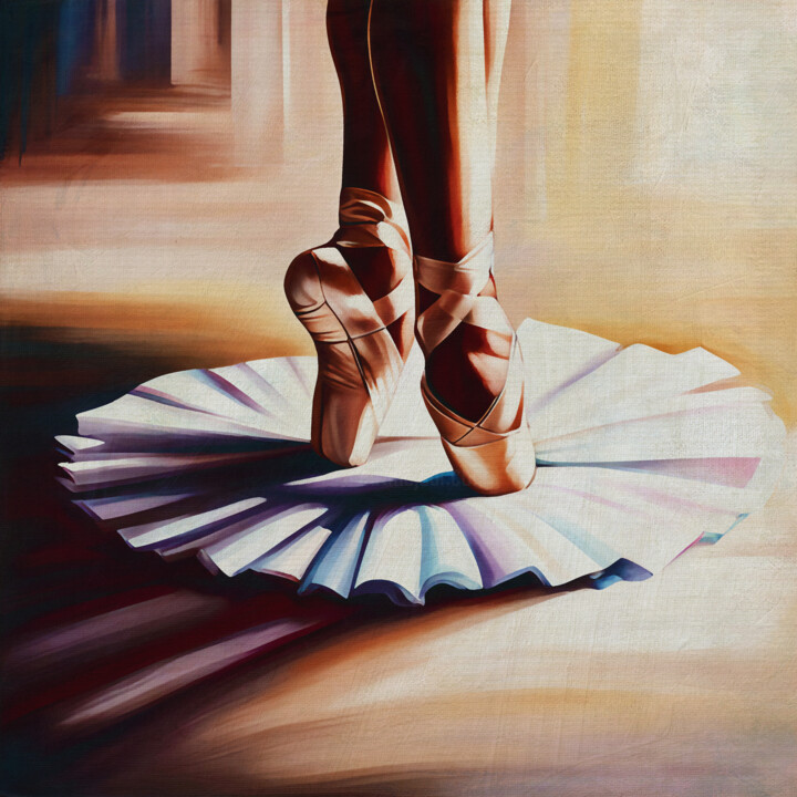 Peinture intitulée "Ballerina feet danc…" par Jan Keteleer, Œuvre d'art originale, Peinture numérique