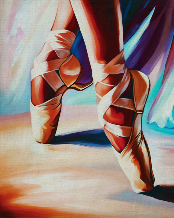 Peinture intitulée "Ballerina feet in a…" par Jan Keteleer, Œuvre d'art originale, Peinture numérique