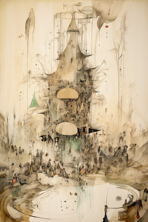 Digital Arts με τίτλο "Tower08" από Rüdiger Geisler, Αυθεντικά έργα τέχνης, Ψηφιακή ζωγραφική