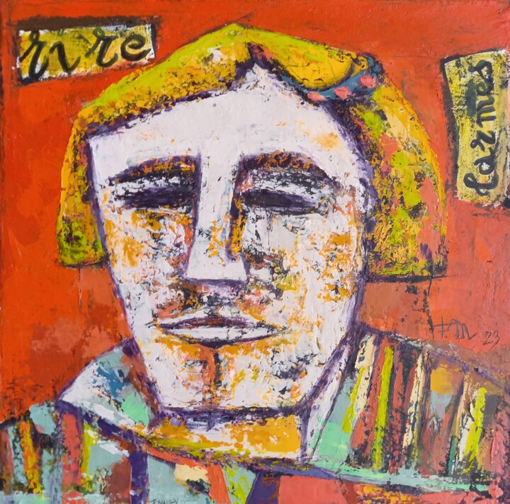 Peinture intitulée "Rire et larmes" par Frédérique Manley, Œuvre d'art originale, Huile