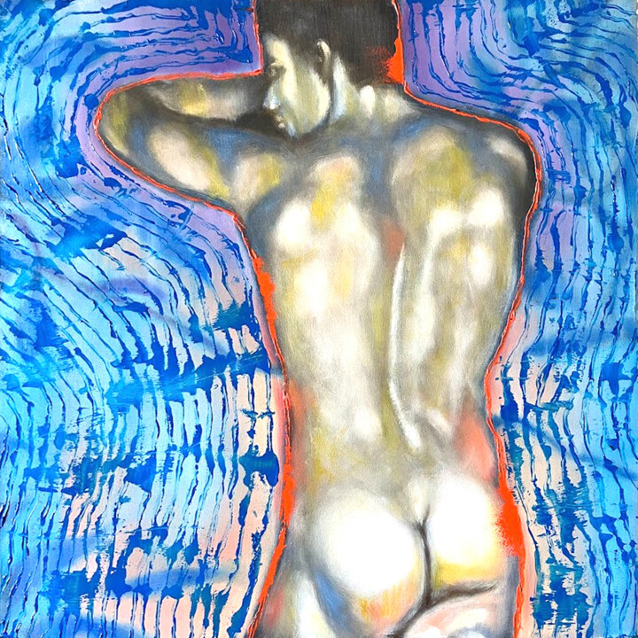 DOS ET FESSES AU MASCULIN 绘画, 11.8x11.8 in