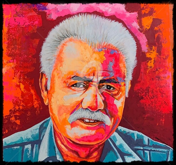Painting titled "Mashribhai Balabhai…" by Ashok Jadav, Original Artwork, Acrylic