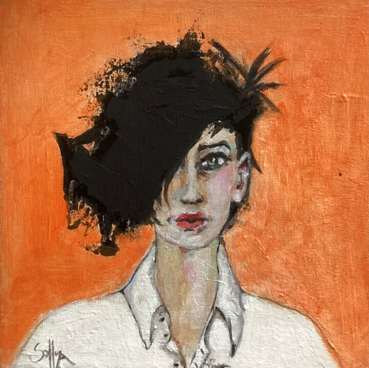 Marlone orange 绘画, 9.8x9.8 in