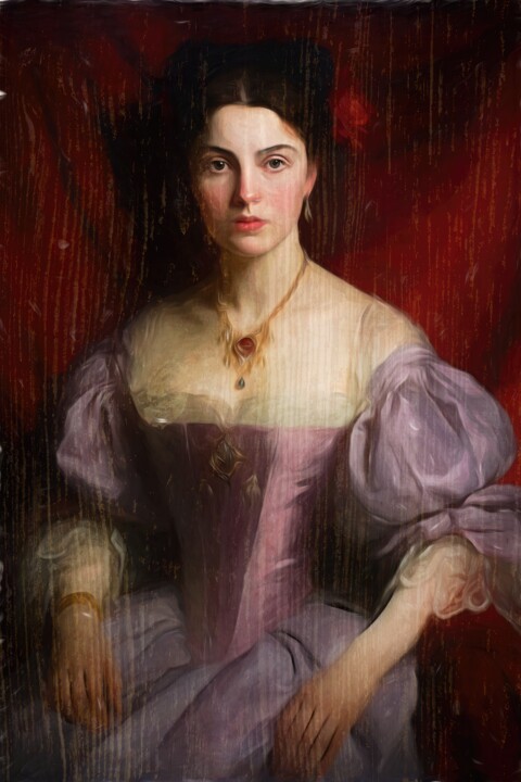 Digital Arts titled "Portrait Of Lady Ag…" by Gerry Martinez, Original Artwork, Digital Painting