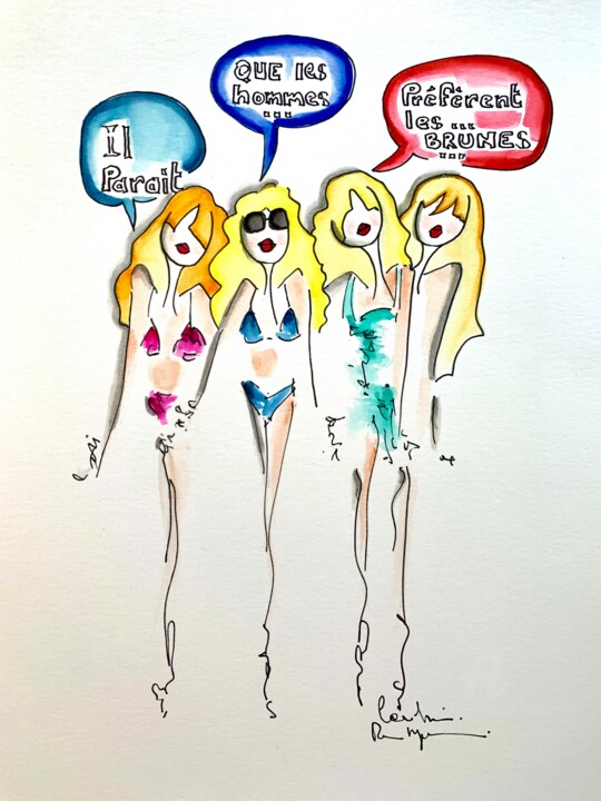 Blondinettes Vibes 图画, 12.6x9.5 in