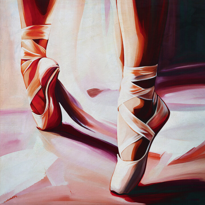 Malerei mit dem Titel "Ballerina feet clos…" von Jan Keteleer, Original-Kunstwerk, Digitale Malerei