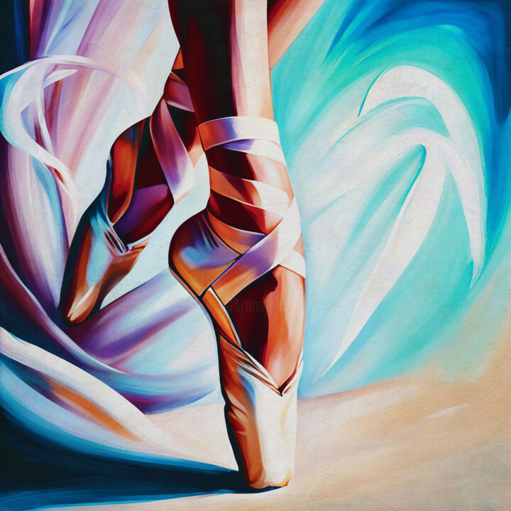 Malerei mit dem Titel "Ballerina feet clos…" von Jan Keteleer, Original-Kunstwerk, Digitale Malerei