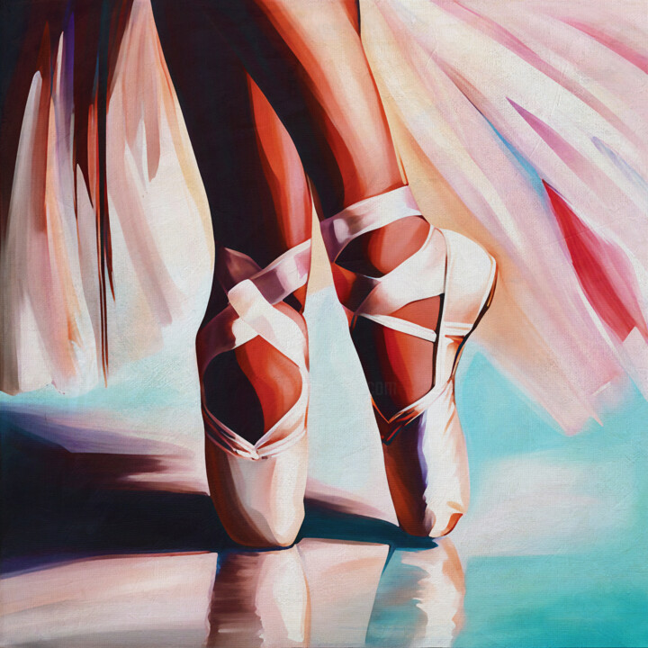 Peinture intitulée "Ballerina feet clos…" par Jan Keteleer, Œuvre d'art originale, Peinture numérique