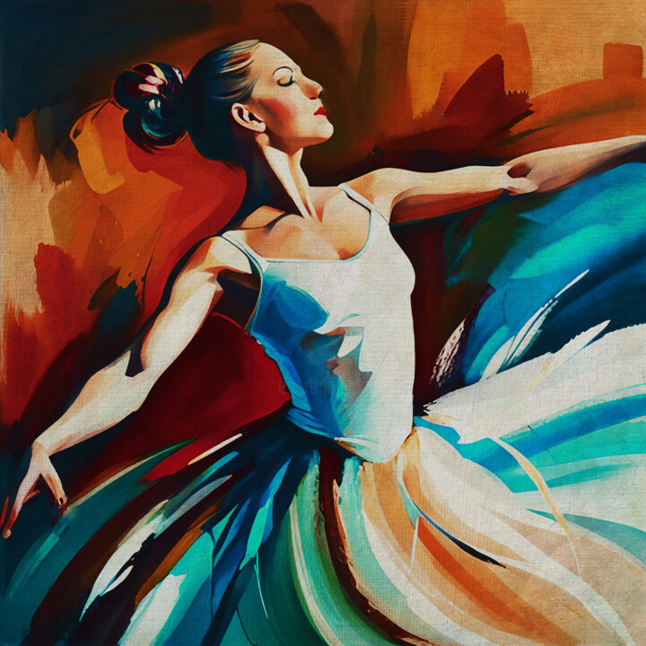 Schilderij getiteld "Ballet dancer in co…" door Jan Keteleer, Origineel Kunstwerk, Digitaal Schilderwerk