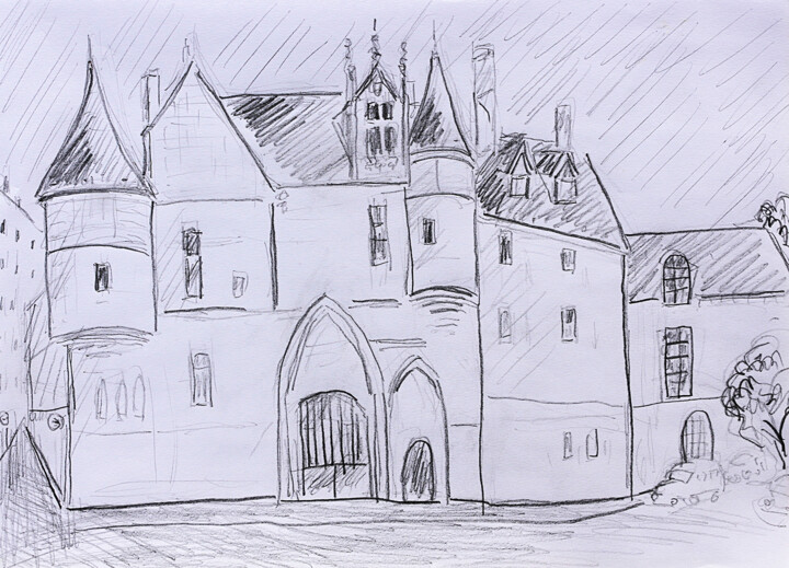 Hôtel de Sens 图画, 8.3x11.8 in