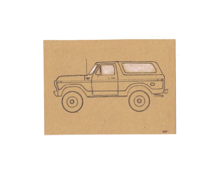 Disegno intitolato "Bronco#1" da Schascia, Opera d'arte originale, Inchiostro
