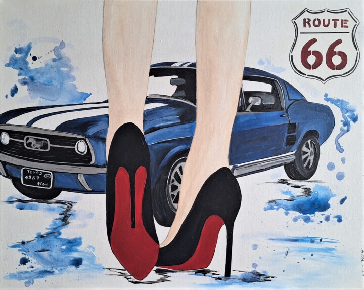 ROUTE 66 绘画, 25.6x31.9 in