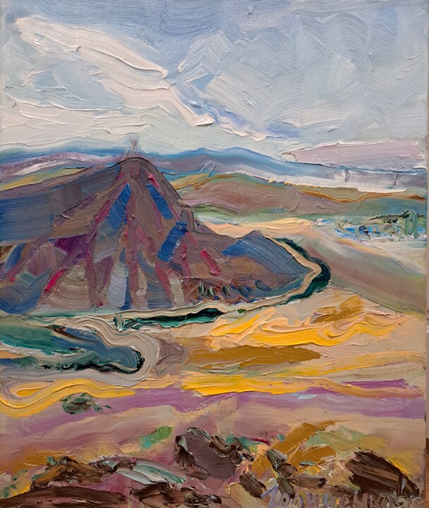 Гора близь мыса Меганом 绘画, 21.7x18.1 in