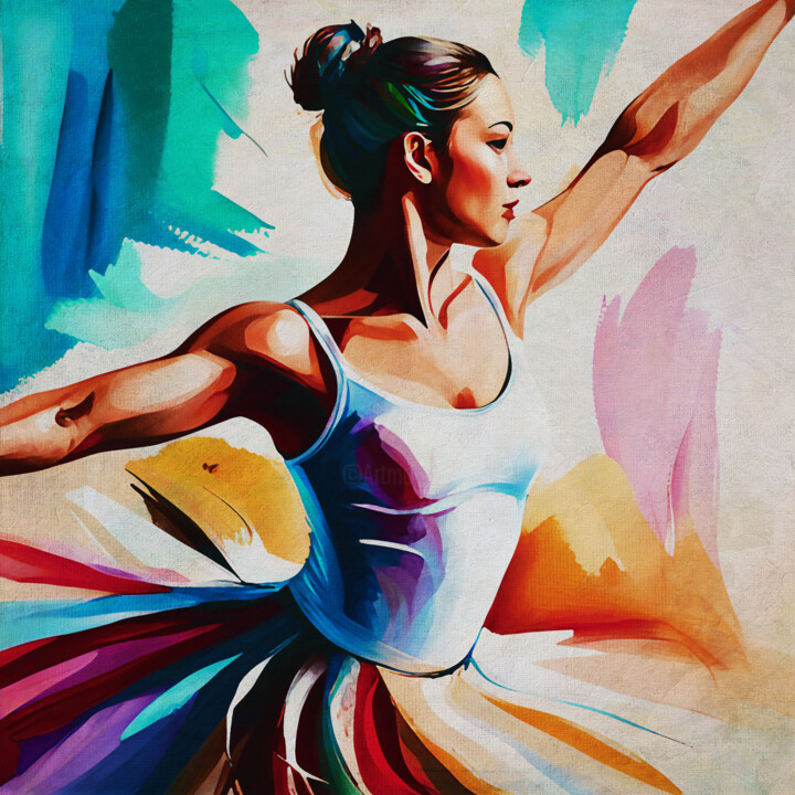 Schilderij getiteld "Dancer in a modern…" door Jan Keteleer, Origineel Kunstwerk, Digitaal Schilderwerk