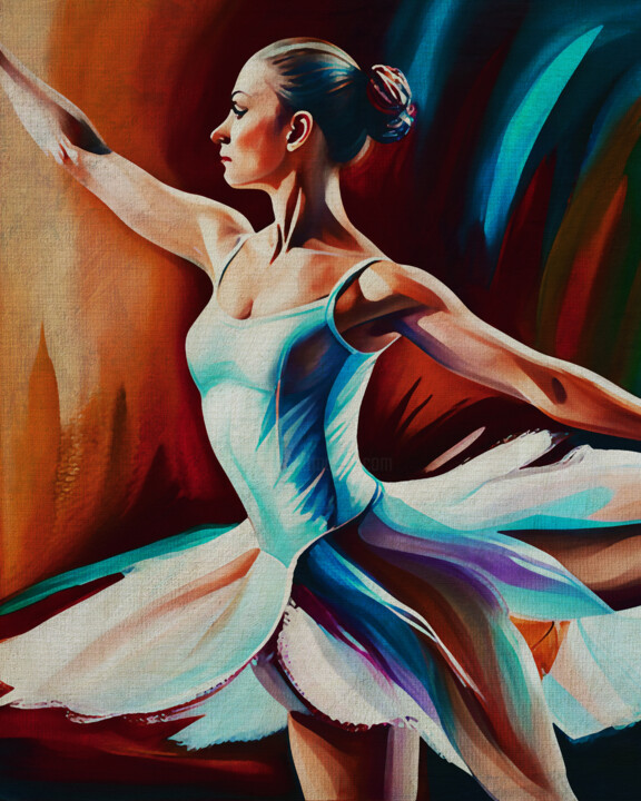 Colorful portrait of a dancer 绘画, 19.7x15.8 in