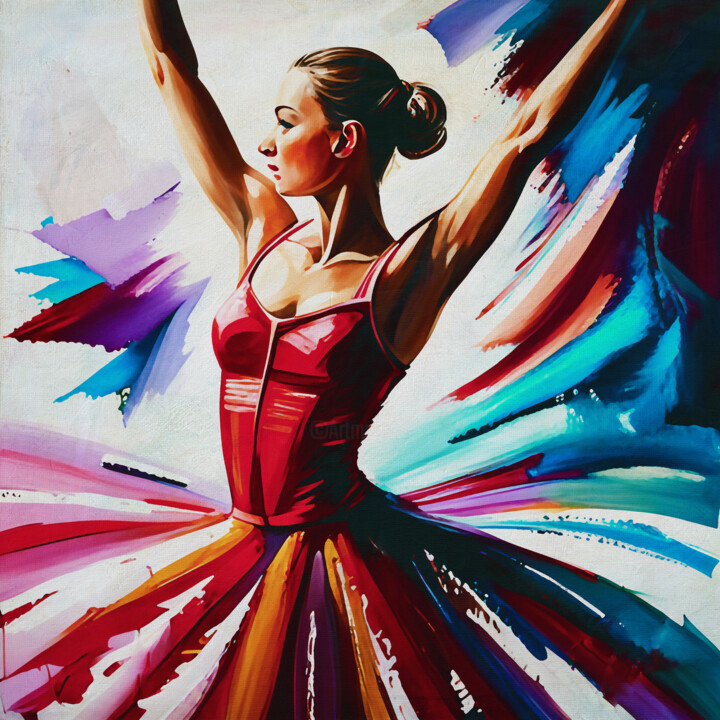 Explosion of a dancer 绘画, 11.8x11.8 in