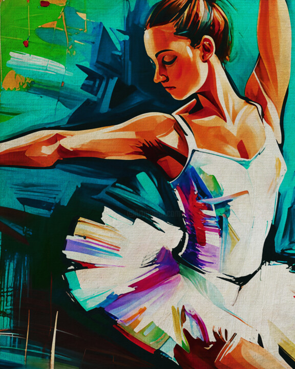 Peinture intitulée "Young ballerina in…" par Jan Keteleer, Œuvre d'art originale, Peinture numérique