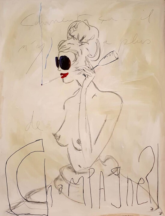 Pintura titulada "Champagne?!" por Vincent Alran, Obra de arte original, Acrílico