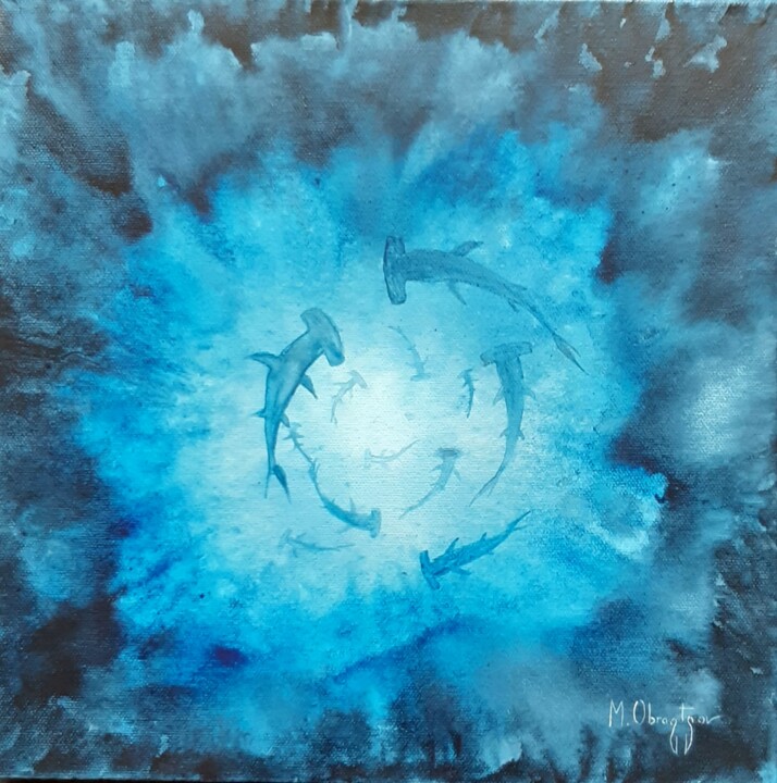 Valse bleue 绘画, 11.8x11.8 in