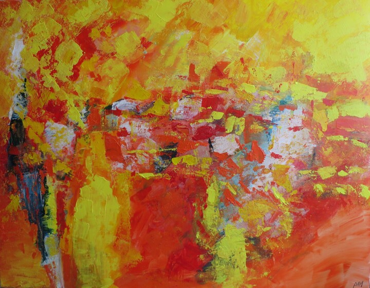 Le feu sur la glace 绘画, 35x45.7 in