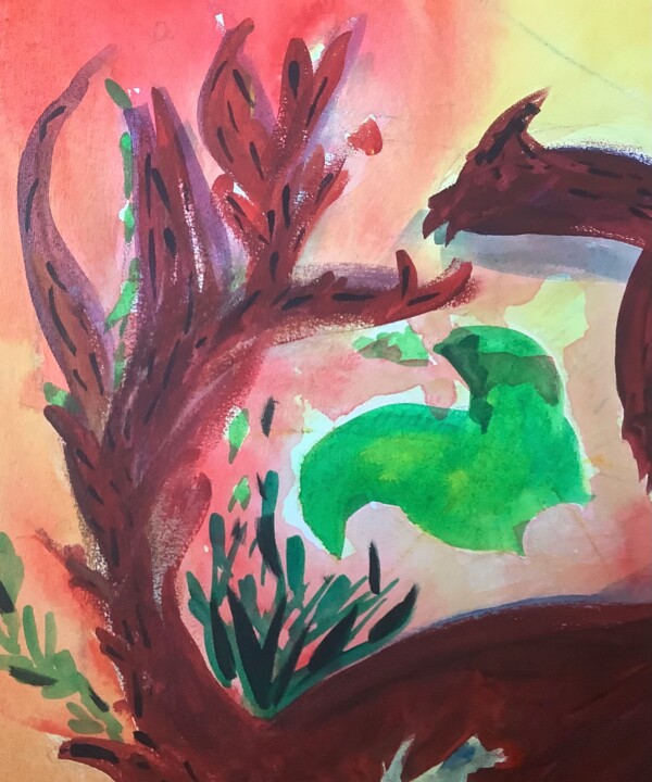 The Flight 绘画, 29.5x21.7 in