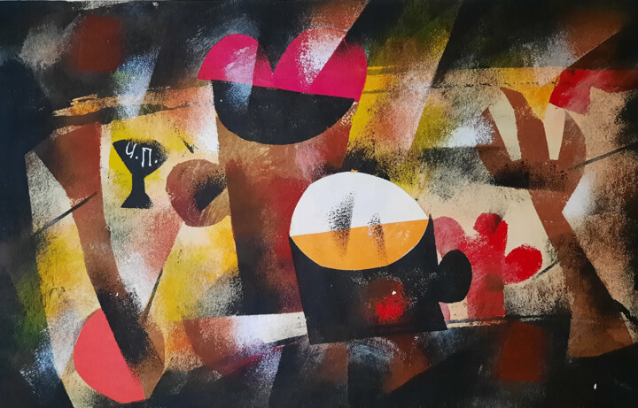 Чёрный полковник.Солнечная Долина. 绘画, 7.3x11.6 in