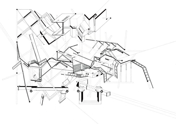 图画 标题为“A Survey for a Ceil…” 由David Boyd, 原创艺术品, 墨