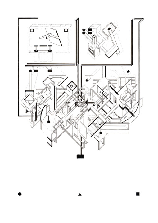 图画 标题为“Eight Squares” 由David Boyd, 原创艺术品, 墨
