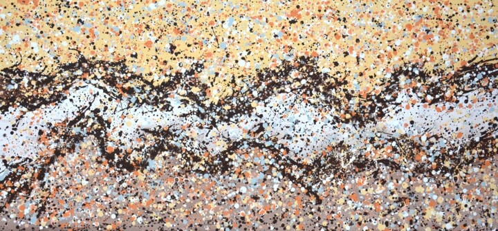 Caramel-chocolate mood. 绘画, 23.6x55.1 in