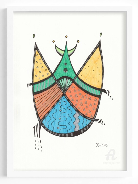 Tekening getiteld "Life I" door Ewa Dura, Origineel Kunstwerk, Marker