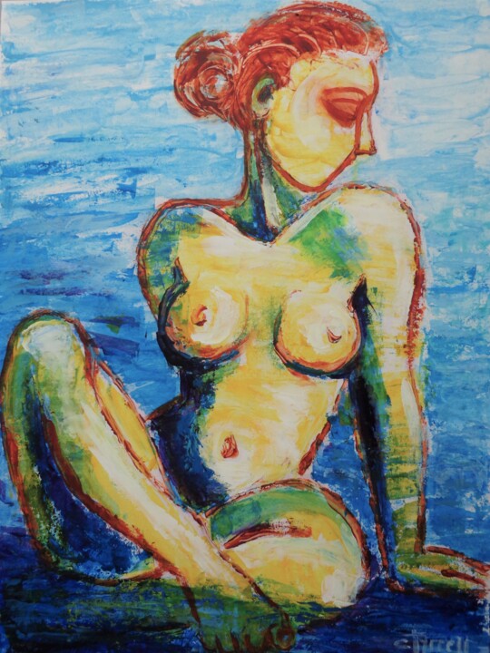Pintura intitulada "Sea Lover 2" por Carmen Tyrrell, Obras de arte originais, Acrílico
