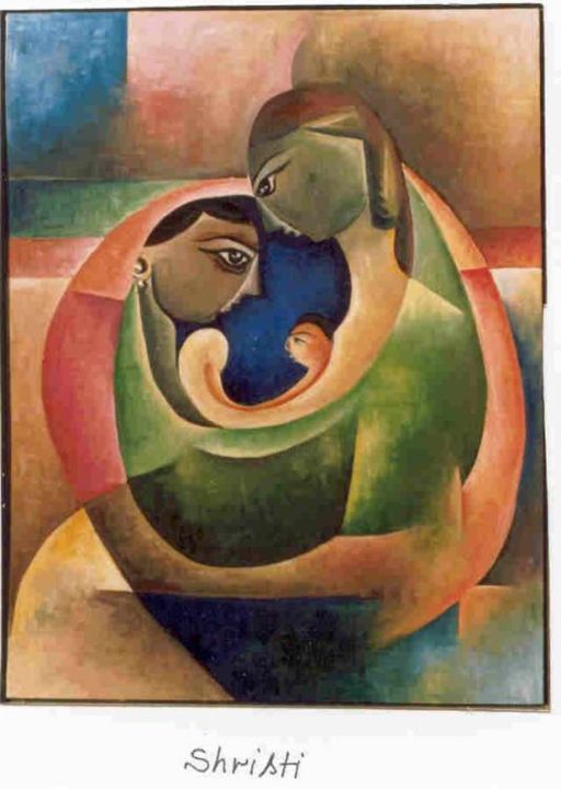 Painting titled "The Origin" by Savita Singh, Original Artwork