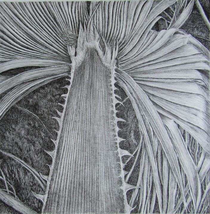 Drawing titled "Code Temporel 6" by Isabelle Stagg, Original Artwork, Ink