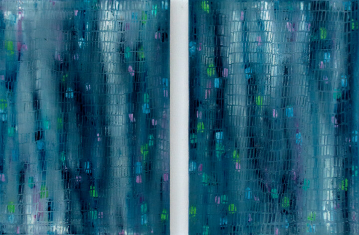 Peinture intitulée "Blue Steel" par Petr Johan Marek, Œuvre d'art originale, Huile