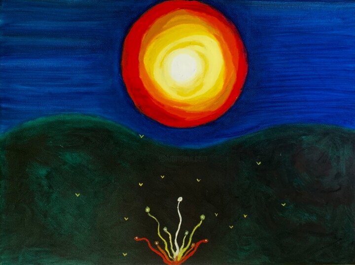 Peinture intitulée "Source" par Vaire Valier, Œuvre d'art originale, Huile Monté sur Châssis en bois