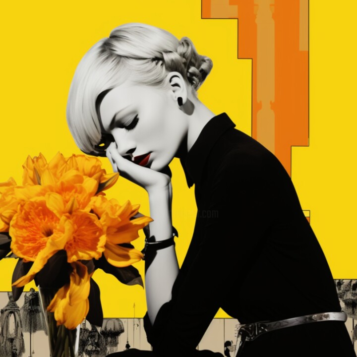 Digital Arts titled "THOUGHTS" by Claudia Sauter (Poptonicart), Original Artwork, Digital Collage