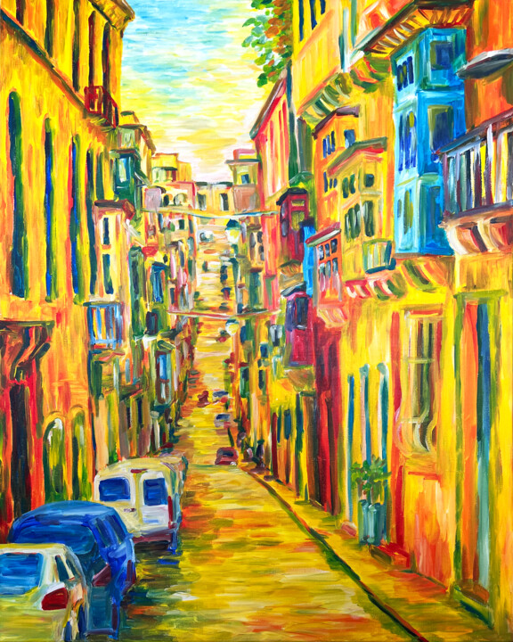 Die Gassen von Malta 绘画, 39.4x31.5 in