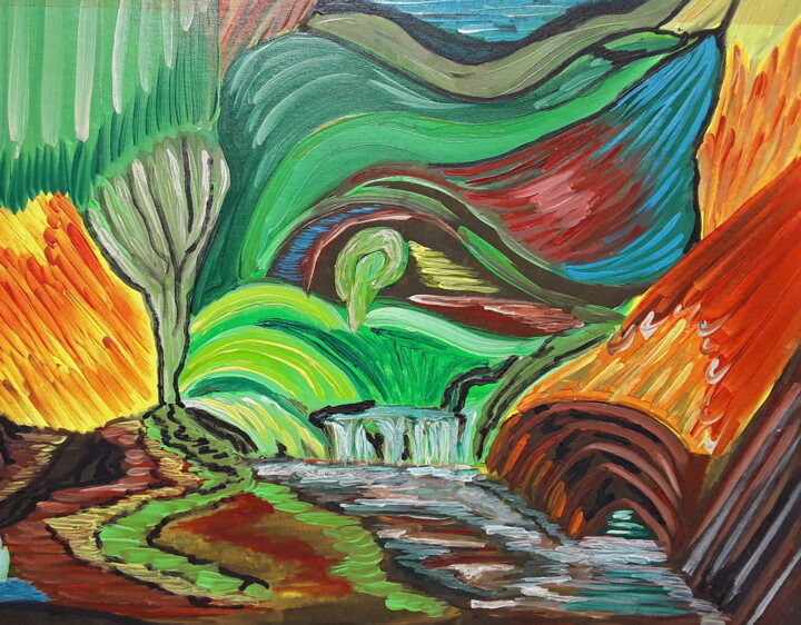 eigendynamic des wassers 绘画, 15.8x19.7 in