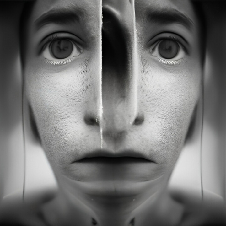 B&W Facex5 数字艺术