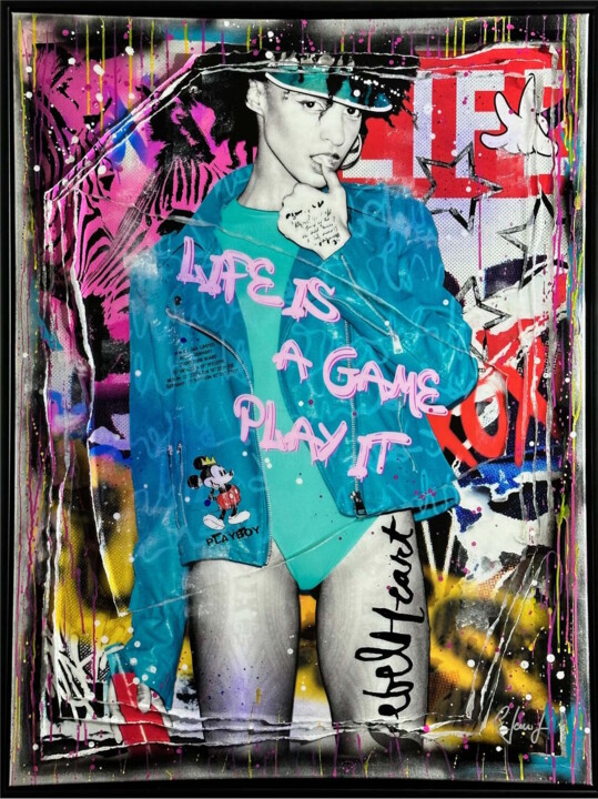 LIFE IS A GAME PLAY IT 绘画, 47.2x35.4 in
