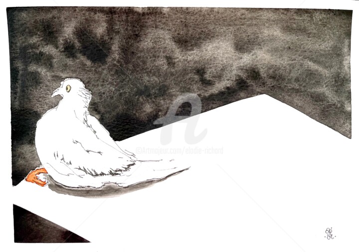 Peinture intitulée "Frankie 2 (original…" par Elodie M. Richard, Œuvre d'art originale, Aquarelle