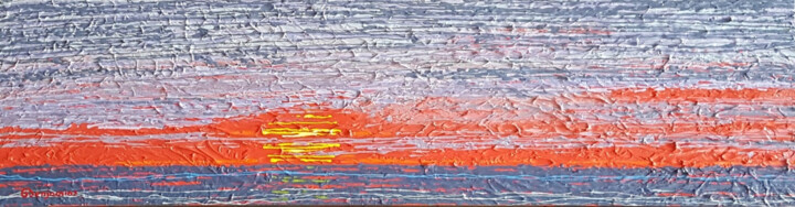 SUNSET ON OMAHA BEACH 绘画, 12.5x48 in