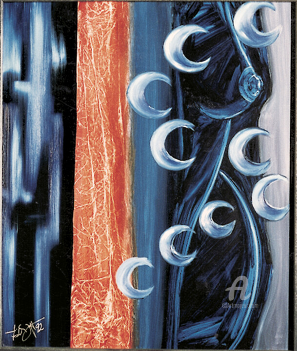 Geschichte der sieben Monde III 绘画, 39.4x31.5 in