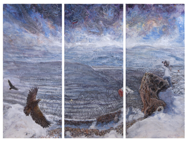 Winter 2021 Storm Over the Golan Heights 绘画, 35.4x15.8 in