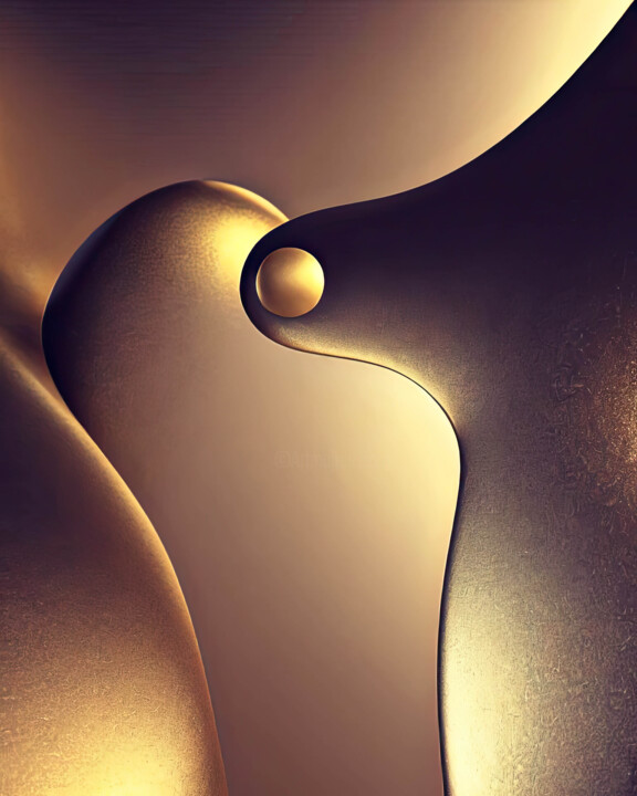 Digital Arts titled "Abstracted Bronze №2" by Gareth P Jones, Original Artwork, Digital Painting