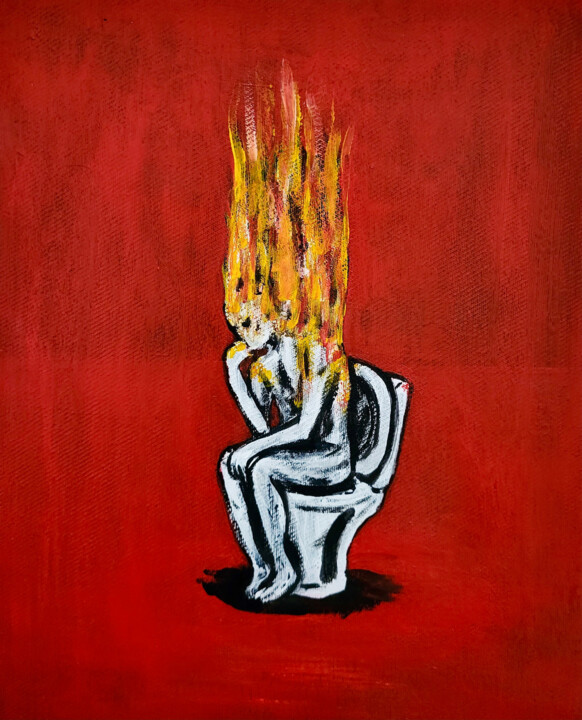 Painting titled "Shitty philosophy" by Vaxo Lang, Original Artwork, Acrylic