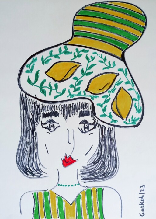 Tourist in Positano 图画, 16.1x11.8 in