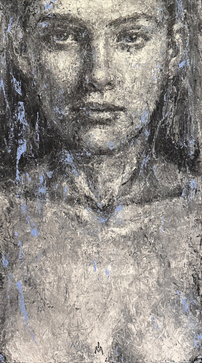 BIRCH IN THE MOONLIGHT 绘画, 27.6x15.8 in