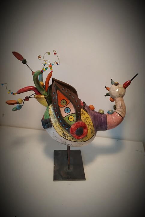 L'oiseau coloré 雕塑, 9.8x4.7 in
